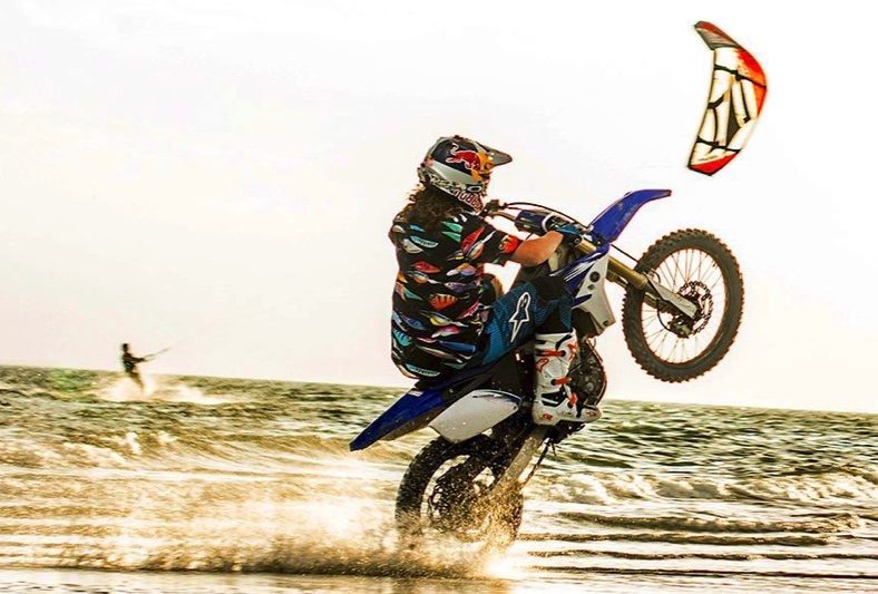 Dirt bike riding on the beach