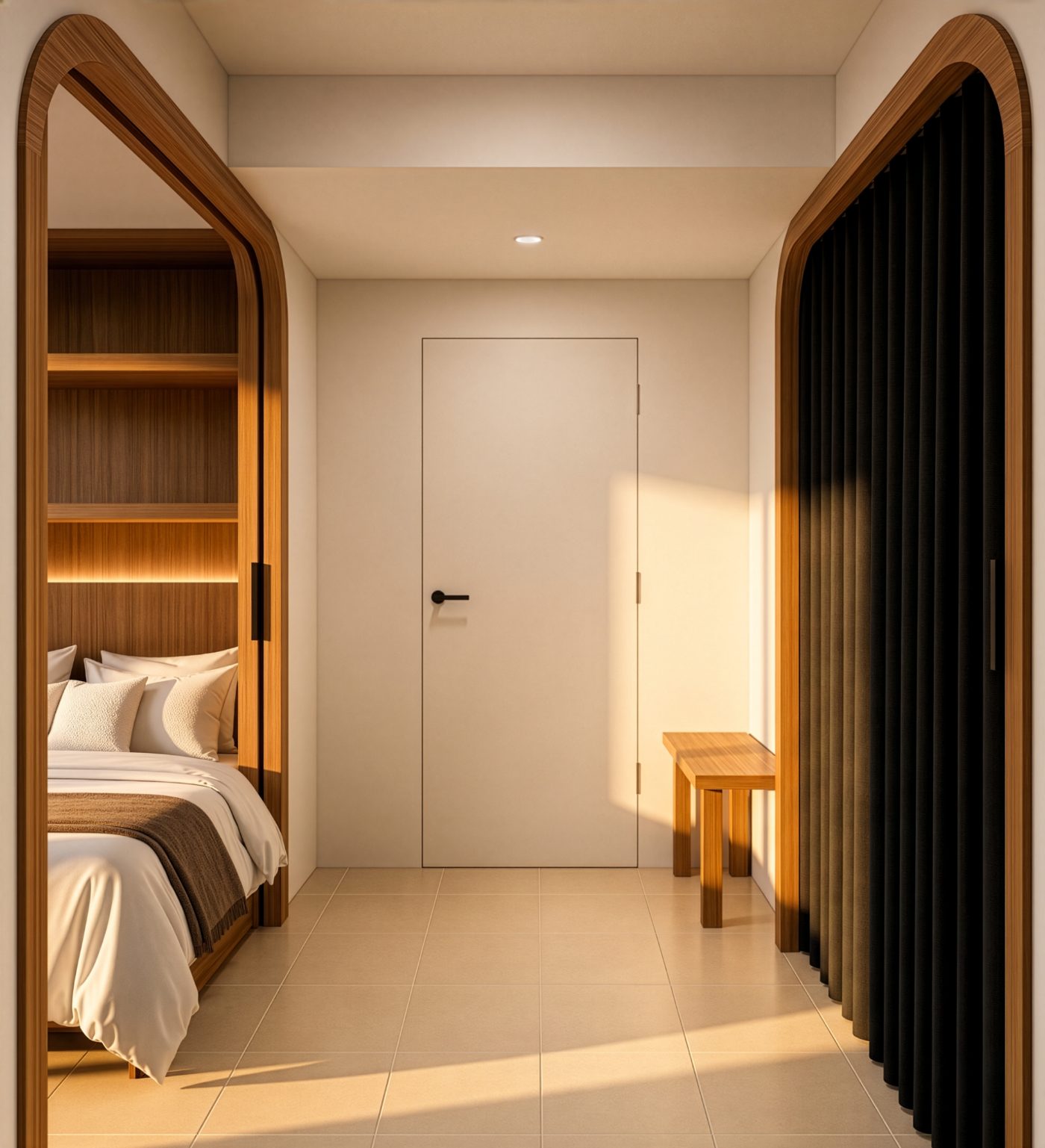 Pod bed with storage drawers