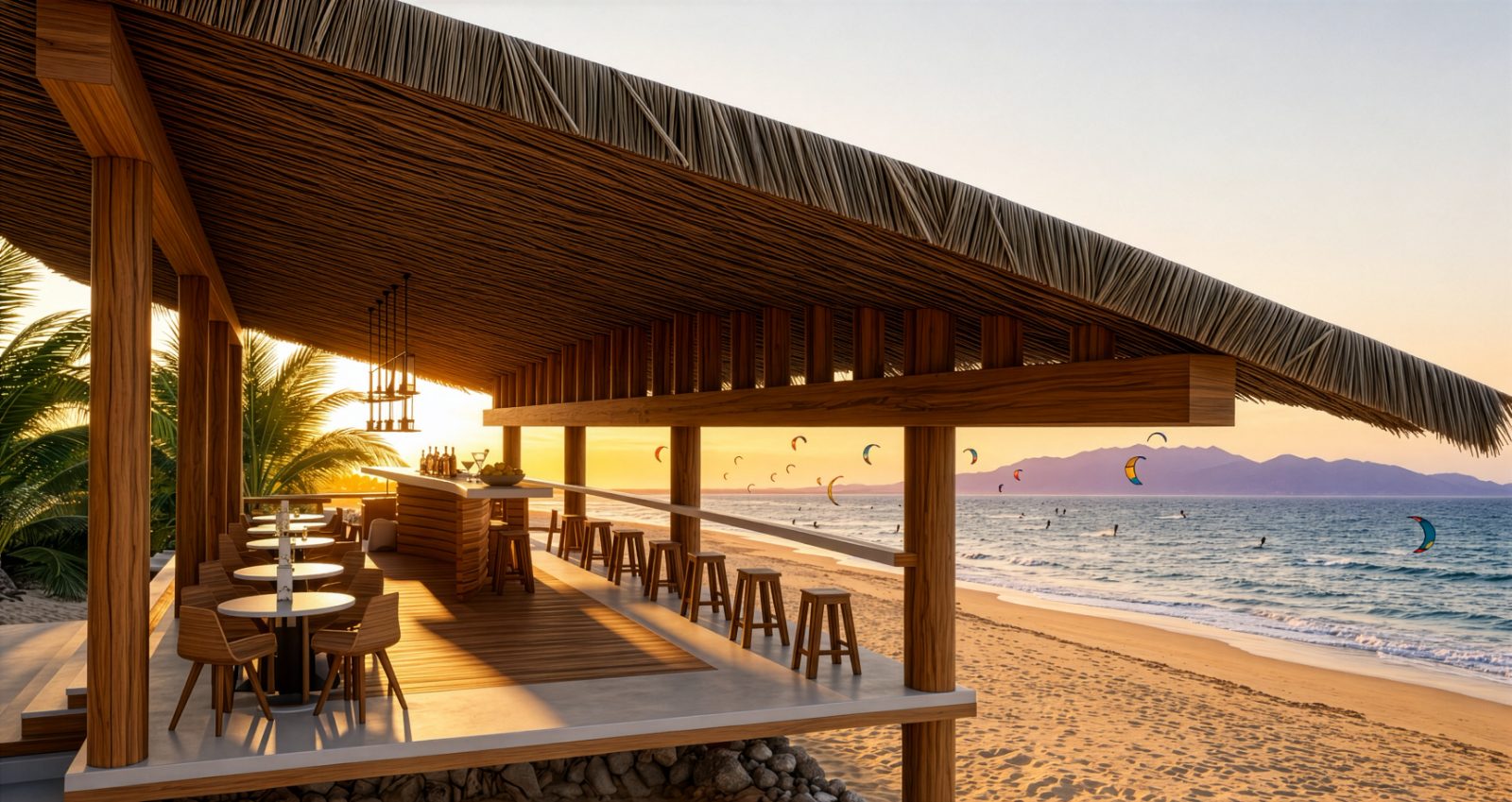 Beach front bohio bar