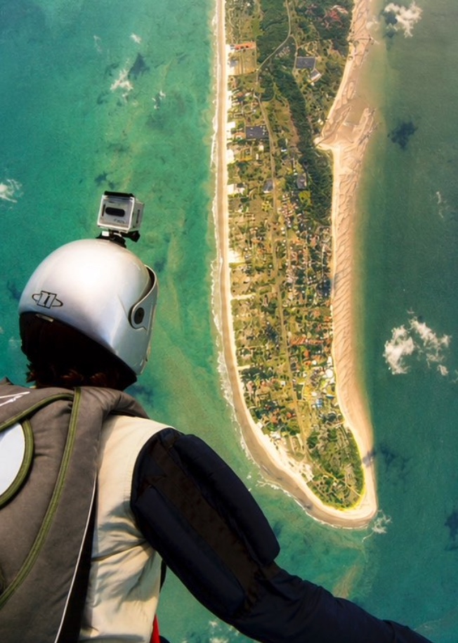 Paraglider above Punta Chame